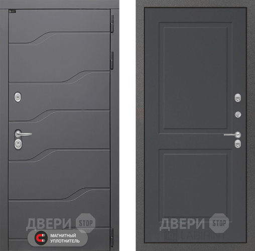 Входная металлическая Дверь Лабиринт (LABIRINT) Ривер 11 Графит софт в Краснознаменске