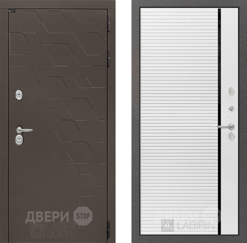 Входная металлическая Дверь Лабиринт (LABIRINT) Смоки 22 Белый софт в Краснознаменске