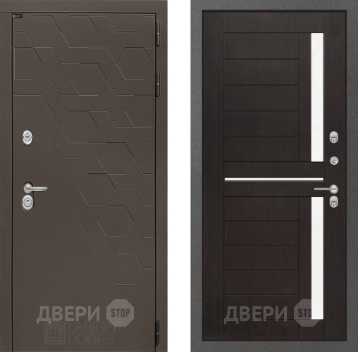 Входная металлическая Дверь Лабиринт (LABIRINT) Смоки 02 Венге в Краснознаменске