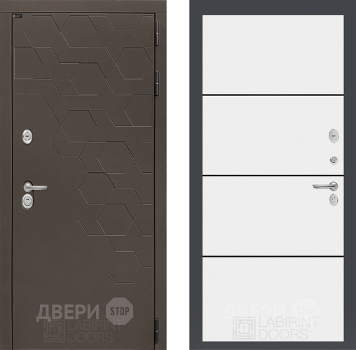 Дверь Лабиринт (LABIRINT) Смоки 25 Белый софт в Краснознаменске