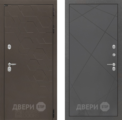Входная металлическая Дверь Лабиринт (LABIRINT) Смоки 24 Графит софт в Краснознаменске