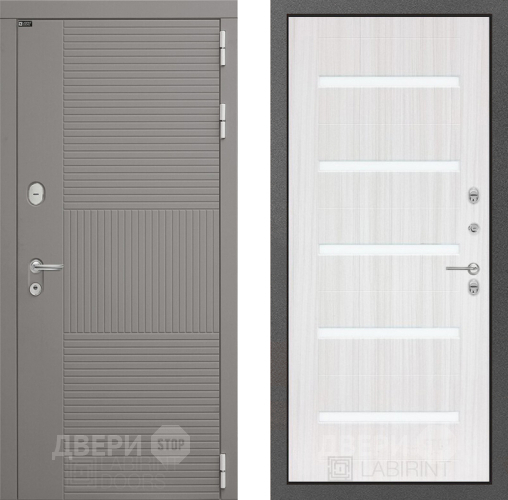 Входная металлическая Дверь Лабиринт (LABIRINT) Формо 01 Сандал белый в Краснознаменске