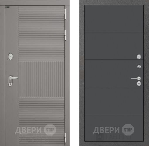 Входная металлическая Дверь Лабиринт (LABIRINT) Формо 13 Графит софт в Краснознаменске