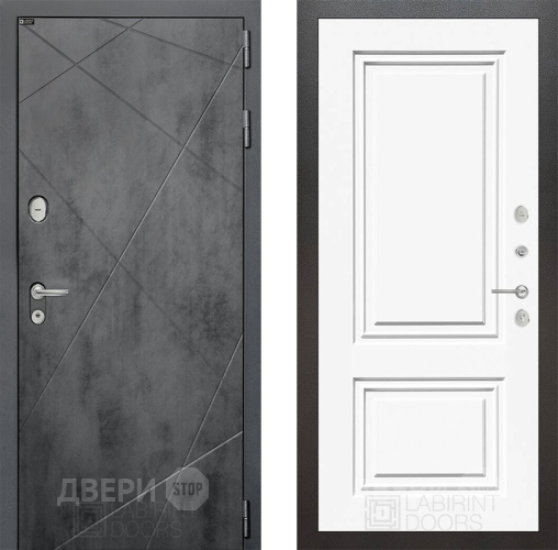 Входная металлическая Дверь Лабиринт (LABIRINT) Лофт 26 Белый (RAL-9003) в Краснознаменске