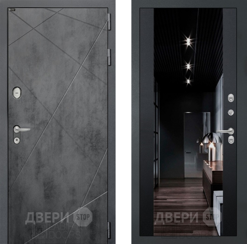 Дверь Лабиринт (LABIRINT) Лофт Зеркало Максимум с тонировкой Черный кварц в Краснознаменске