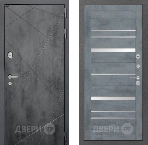 Входная металлическая Дверь Лабиринт (LABIRINT) Лофт 20 Бетон темный в Краснознаменске