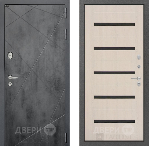 Входная металлическая Дверь Лабиринт (LABIRINT) Лофт 01 Беленый дуб в Краснознаменске