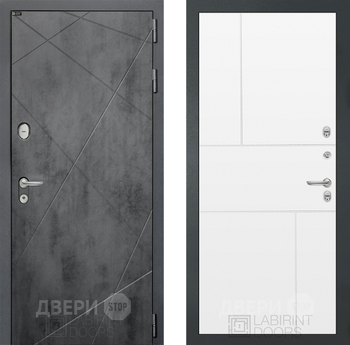 Входная металлическая Дверь Лабиринт (LABIRINT) Лофт 21 Белый софт в Краснознаменске