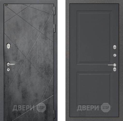 Входная металлическая Дверь Лабиринт (LABIRINT) Лофт 11 Графит софт в Краснознаменске