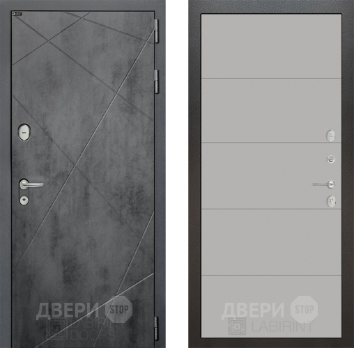 Входная металлическая Дверь Лабиринт (LABIRINT) Лофт 13 Грей софт в Краснознаменске