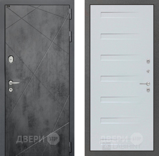 Входная металлическая Дверь Лабиринт (LABIRINT) Лофт 14 Дуб кантри белый горизонтальный в Краснознаменске