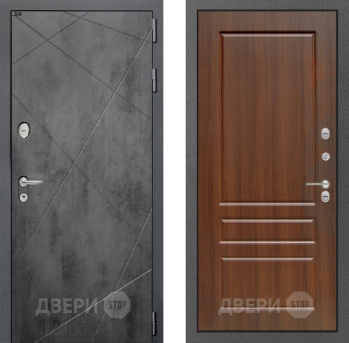Входная металлическая Дверь Лабиринт (LABIRINT) Лофт 03 Орех бренди в Краснознаменске