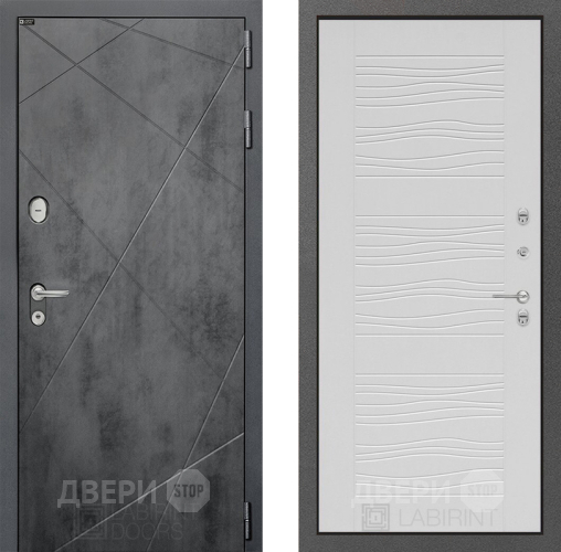 Входная металлическая Дверь Лабиринт (LABIRINT) Лофт 06 Белое дерево в Краснознаменске