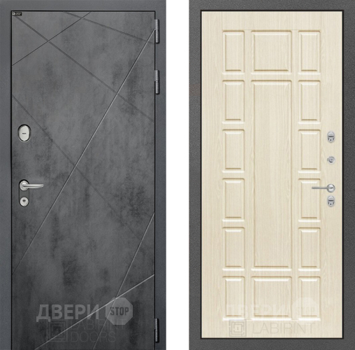 Входная металлическая Дверь Лабиринт (LABIRINT) Лофт 12 Беленый дуб в Краснознаменске