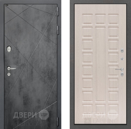 Входная металлическая Дверь Лабиринт (LABIRINT) Лофт 04 Беленый дуб в Краснознаменске