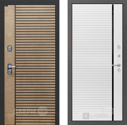 Входная металлическая Дверь Лабиринт (LABIRINT) Ritm 22 Белый софт в Краснознаменске