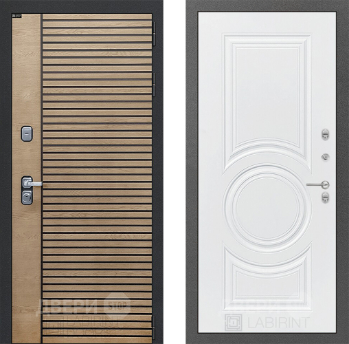 Входная металлическая Дверь Лабиринт (LABIRINT) Ritm 23 Белый софт в Краснознаменске