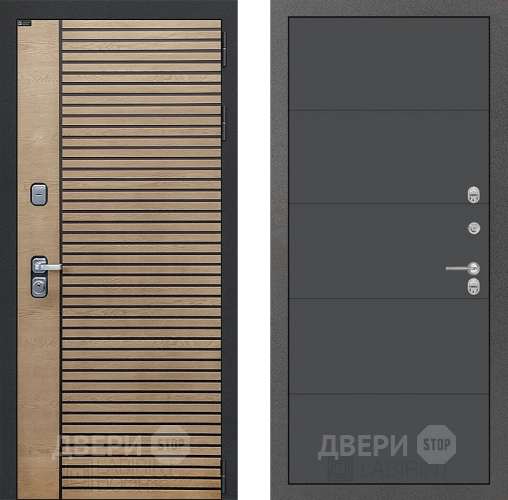 Входная металлическая Дверь Лабиринт (LABIRINT) Ritm 13 Графит софт в Краснознаменске