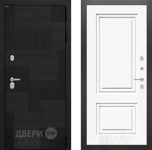 Входная металлическая Дверь Лабиринт (LABIRINT) Pazl 26 Белый (RAL-9003) в Краснознаменске