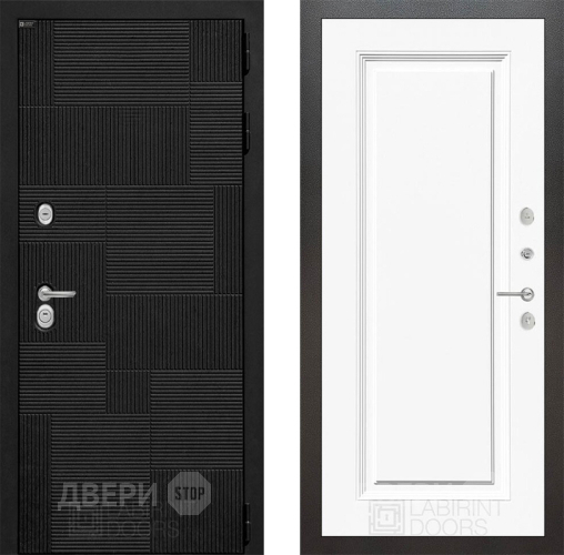 Входная металлическая Дверь Лабиринт (LABIRINT) Pazl 27 Белый (RAL-9003) в Краснознаменске