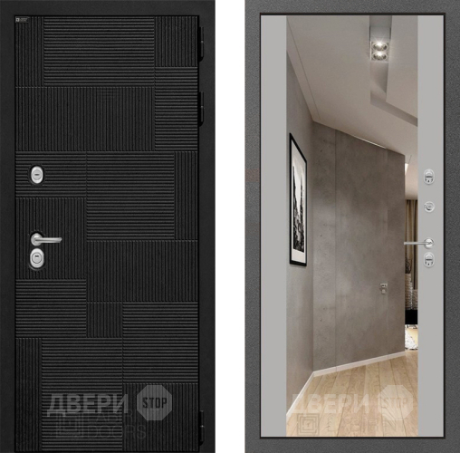 Входная металлическая Дверь Лабиринт (LABIRINT) Pazl Зеркало Максимум Грей софт в Краснознаменске