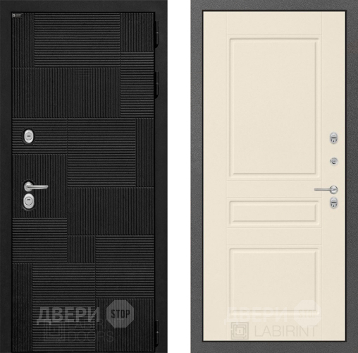 Входная металлическая Дверь Лабиринт (LABIRINT) Pazl 03 Крем софт в Краснознаменске