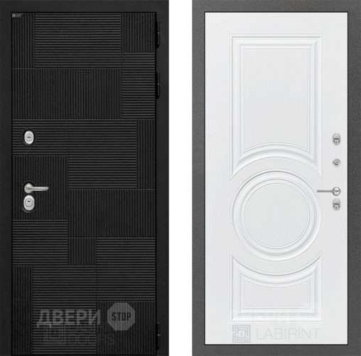 Входная металлическая Дверь Лабиринт (LABIRINT) Pazl 23 Белый софт в Краснознаменске