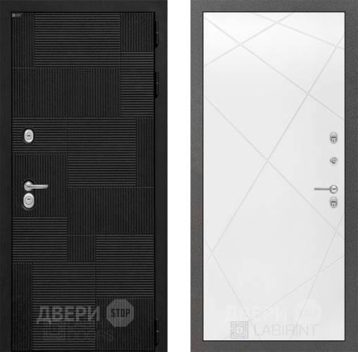 Входная металлическая Дверь Лабиринт (LABIRINT) Pazl 24 Белый софт в Краснознаменске