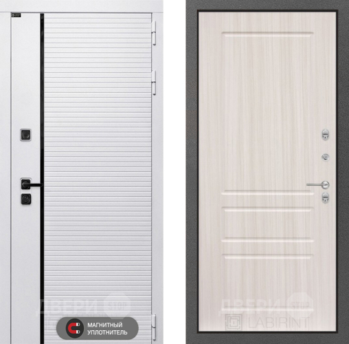 Входная металлическая Дверь Лабиринт (LABIRINT) Royal 03 Сандал белый в Краснознаменске