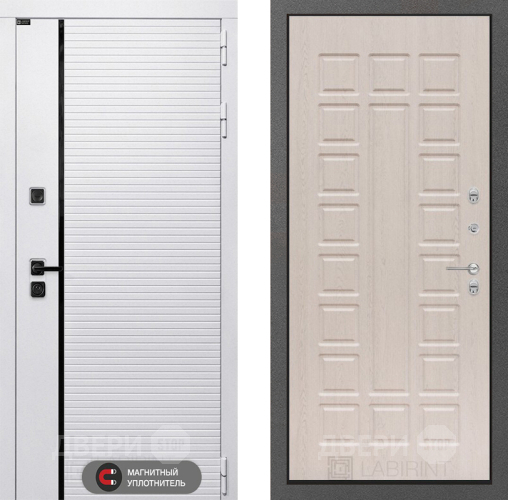 Входная металлическая Дверь Лабиринт (LABIRINT) Royal 04 Беленый дуб в Краснознаменске