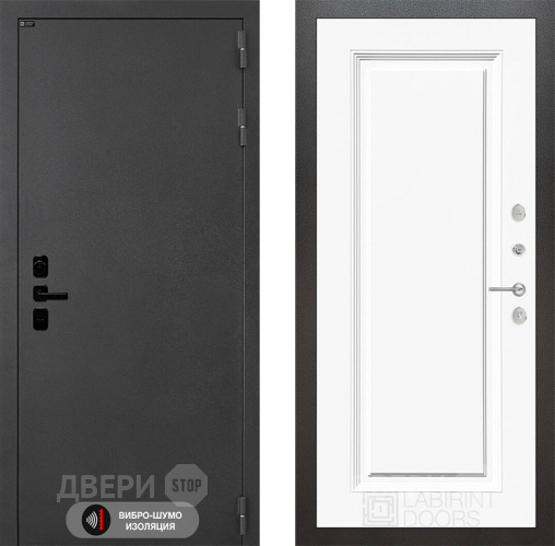 Дверь Лабиринт (LABIRINT) Acustic 27 Белый (RAL-9003) в Краснознаменске