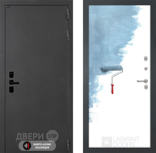 Входная металлическая Дверь Лабиринт (LABIRINT) Acustic 28 Под покраску в Краснознаменске
