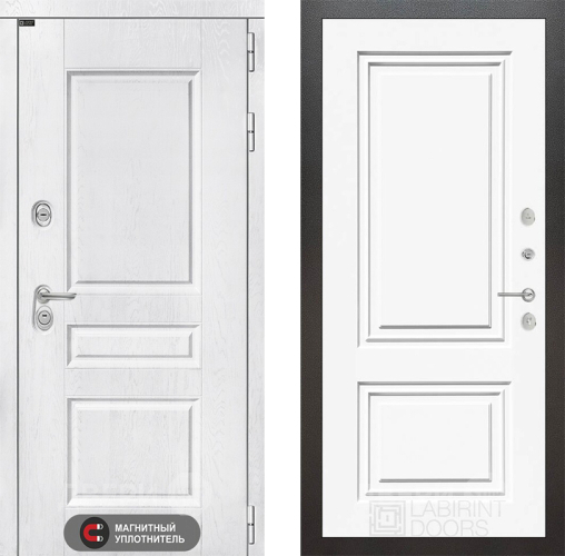 Входная металлическая Дверь Лабиринт (LABIRINT) Versal 26 Белый (RAL-9003) в Краснознаменске