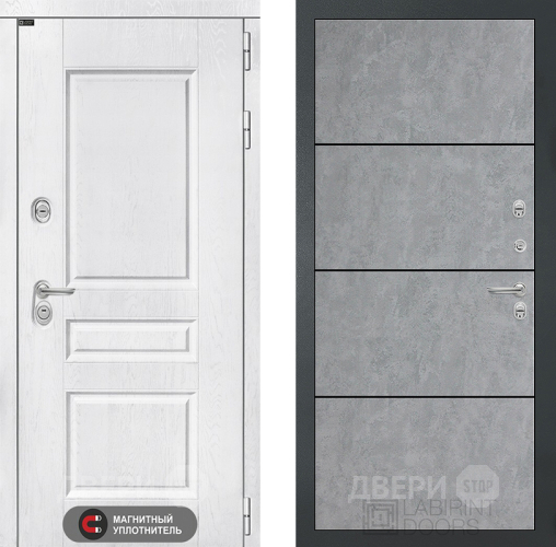 Входная металлическая Дверь Лабиринт (LABIRINT) Versal 25 Бетон светлый в Краснознаменске