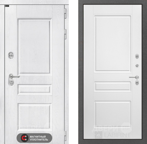 Входная металлическая Дверь Лабиринт (LABIRINT) Versal 03 Белый софт в Краснознаменске