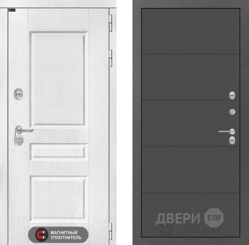 Входная металлическая Дверь Лабиринт (LABIRINT) Versal 13 Графит софт в Краснознаменске