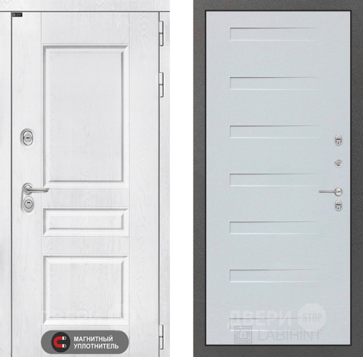Входная металлическая Дверь Лабиринт (LABIRINT) Versal 14 Дуб кантри белый горизонтальный в Краснознаменске
