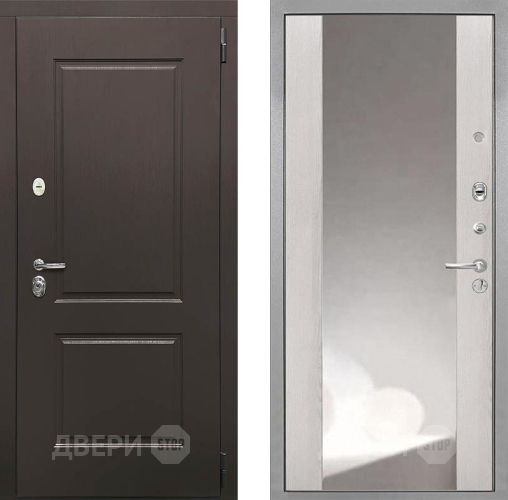 Входная металлическая Дверь Интекрон (INTECRON) Кампо ФЛЗ-516 Зеркало Сосна белая в Краснознаменске