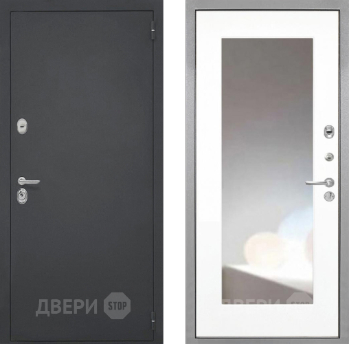 Входная металлическая Дверь Интекрон (INTECRON) Гектор ФЛЗ-120-М Зеркало Белый матовый в Краснознаменске