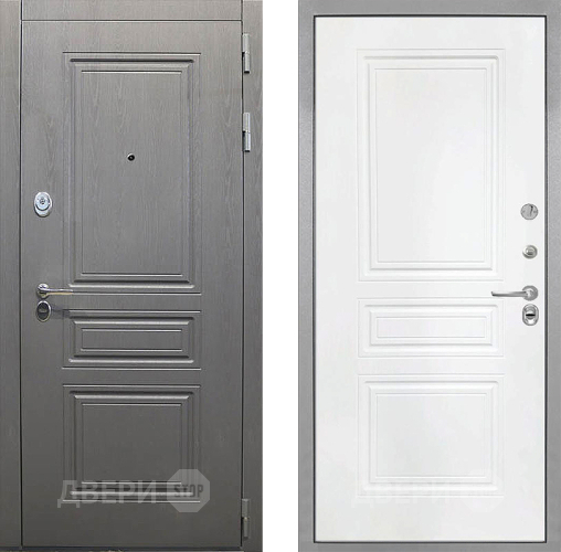 Входная металлическая Дверь Интекрон (INTECRON) Брайтон Графит ФЛ-243 Белый матовый в Краснознаменске