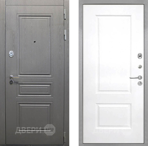 Входная металлическая Дверь Интекрон (INTECRON) Брайтон Графит Альба Роял Вуд белый в Краснознаменске