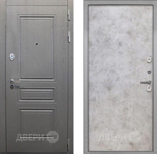 Входная металлическая Дверь Интекрон (INTECRON) Брайтон Графит Гладкая Мрамор светлый в Краснознаменске