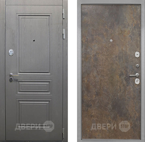 Входная металлическая Дверь Интекрон (INTECRON) Брайтон Графит Гладкая Гранж в Краснознаменске