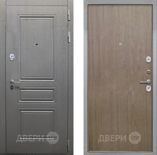 Входная металлическая Дверь Интекрон (INTECRON) Брайтон Графит Гладкая шпон Венге коричневый в Краснознаменске