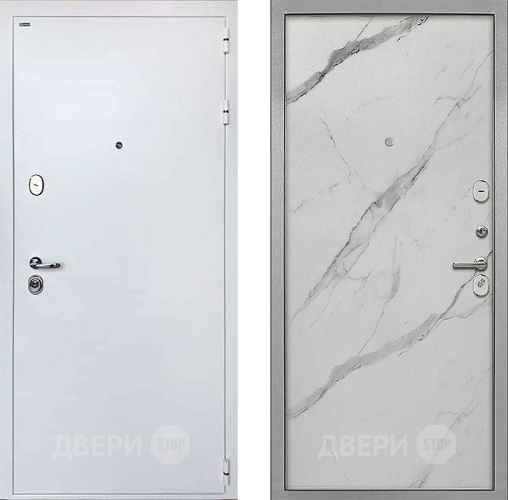 Входная металлическая Дверь Интекрон (INTECRON) Колизей White Гладкая Мрамор натуральный арктик в Краснознаменске