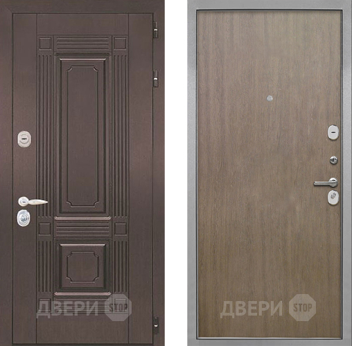 Входная металлическая Дверь Интекрон (INTECRON) Италия Гладкая шпон Венге коричневый в Краснознаменске