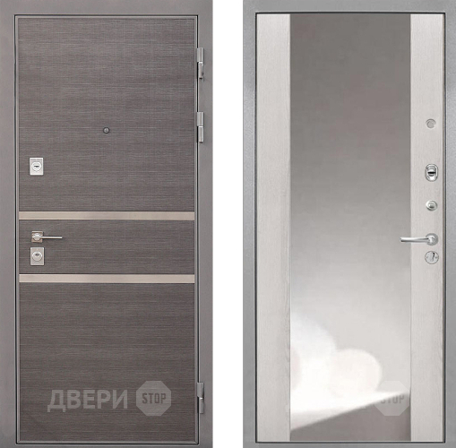 Входная металлическая Дверь Интекрон (INTECRON) Неаполь ФЛЗ-516 Зеркало Сосна белая в Краснознаменске