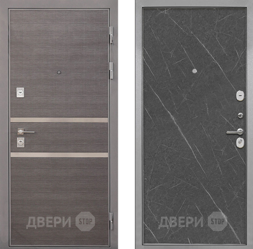 Входная металлическая Дверь Интекрон (INTECRON) Неаполь Гладкая Гранит лава оникс в Краснознаменске