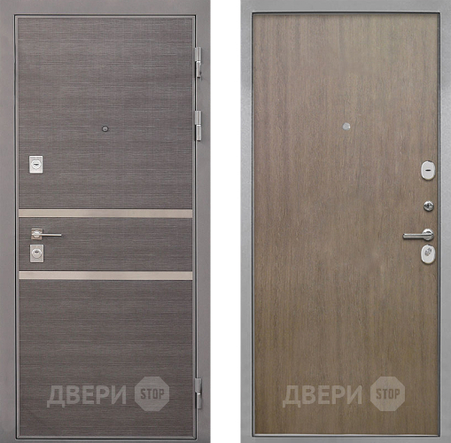 Входная металлическая Дверь Интекрон (INTECRON) Неаполь Гладкая шпон Венге коричневый в Краснознаменске
