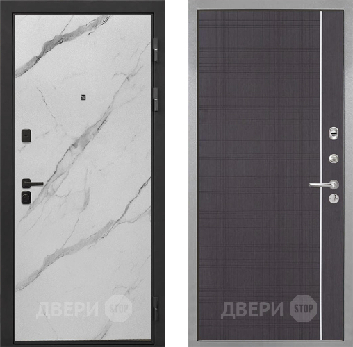 Входная металлическая Дверь Интекрон (INTECRON) Профит Black Мрамор Арктик В-07 с молдингом Венге в Краснознаменске